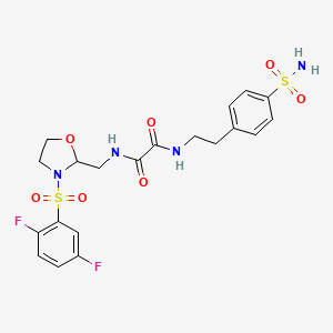 N1-((3-((2,5-difluorophenyl)sulfonyl)oxazolidin-2-yl)methyl)-N2-(4-sulfamoylphenethyl)oxalamide