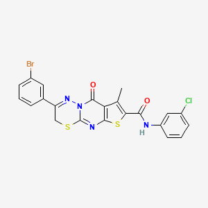 2-(3-bromophenyl)-N-(3-chlorophenyl)-8-methyl-9-oxo-3,9-dihydrothieno[2',3':4,5]pyrimido[2,1-b][1,3,4]thiadiazine-7-carboxamide