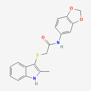 N-(1,3-benzodioxol-5-yl)-2-[(2-methyl-1H-indol-3-yl)sulfanyl]acetamide