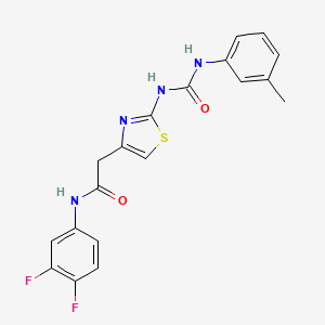 N-(3,4-difluorophenyl)-2-(2-(3-(m-tolyl)ureido)thiazol-4-yl)acetamide