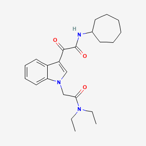 molecular formula C23H31N3O3 B2824397 N-cycloheptyl-2-[1-[2-(diethylamino)-2-oxoethyl]indol-3-yl]-2-oxoacetamide CAS No. 872848-68-5