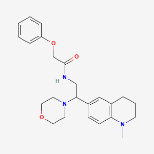 molecular formula C24H31N3O3 B2824403 N-(2-(1-methyl-1,2,3,4-tetrahydroquinolin-6-yl)-2-morpholinoethyl)-2-phenoxyacetamide CAS No. 922113-24-4