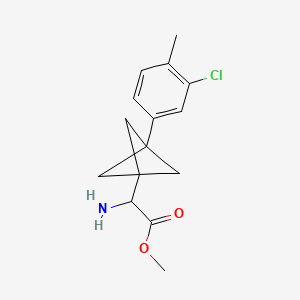 molecular formula C15H18ClNO2 B2824405 Methyl 2-amino-2-[3-(3-chloro-4-methylphenyl)-1-bicyclo[1.1.1]pentanyl]acetate CAS No. 2287267-08-5