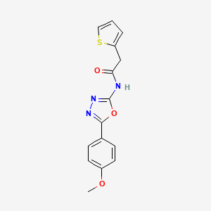molecular formula C15H13N3O3S B2824410 N-(5-(4-甲氧基苯基)-1,3,4-噁二唑-2-基)-2-(噻吩-2-基)乙酰胺 CAS No. 921863-05-0