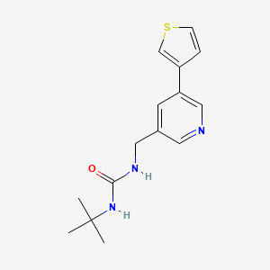 molecular formula C15H19N3OS B2824417 1-(Tert-butyl)-3-((5-(thiophen-3-yl)pyridin-3-yl)methyl)urea CAS No. 1795085-30-1