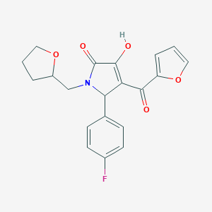 molecular formula C20H18FNO5 B282442 5-(4-fluorophenyl)-4-(furan-2-ylcarbonyl)-3-hydroxy-1-(tetrahydrofuran-2-ylmethyl)-1,5-dihydro-2H-pyrrol-2-one 