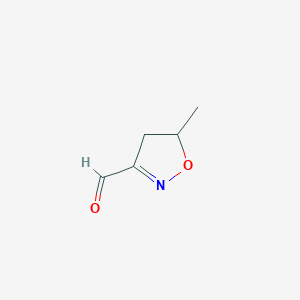 molecular formula C5H7NO2 B2824420 5-Methyl-4,5-dihydro-1,2-oxazole-3-carbaldehyde CAS No. 2090845-03-5