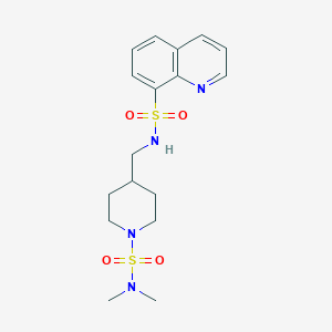 molecular formula C17H24N4O4S2 B2824421 N-((1-(N,N-二甲基磺酰基)哌啶-4-基)甲基)喹啉-8-磺酰胺 CAS No. 2320898-72-2