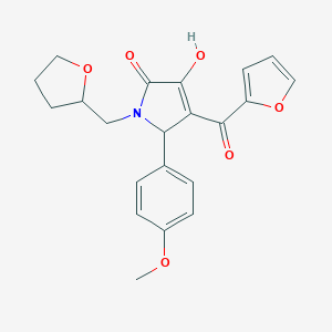 molecular formula C21H21NO6 B282443 4-(2-furoyl)-3-hydroxy-5-(4-methoxyphenyl)-1-(tetrahydro-2-furanylmethyl)-1,5-dihydro-2H-pyrrol-2-one 