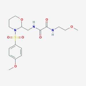 N1-(2-methoxyethyl)-N2-((3-((4-methoxyphenyl)sulfonyl)-1,3-oxazinan-2-yl)methyl)oxalamide