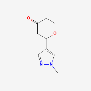 molecular formula C9H12N2O2 B2824437 2-(1-methyl-1H-pyrazol-4-yl)oxan-4-one CAS No. 1342951-71-6