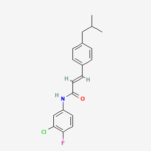 N-(3-Chloro-4-fluorophenyl)-3-(4-(2-isobutyl)phenyl)prop-2-enamide