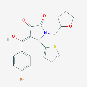 molecular formula C20H18BrNO4S B282445 4-(4-bromobenzoyl)-3-hydroxy-1-(tetrahydro-2-furanylmethyl)-5-(2-thienyl)-1,5-dihydro-2H-pyrrol-2-one 