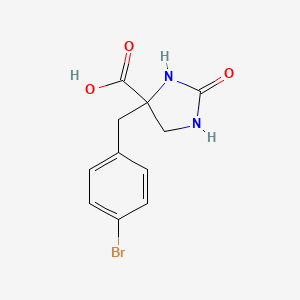 molecular formula C11H11BrN2O3 B2824451 4-[(4-Bromophenyl)methyl]-2-oxoimidazolidine-4-carboxylic acid CAS No. 2248287-43-4