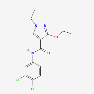 molecular formula C14H15Cl2N3O2 B2824454 N-(3,4-dichlorophenyl)-3-ethoxy-1-ethyl-1H-pyrazole-4-carboxamide CAS No. 1014046-07-1