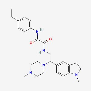 molecular formula C26H35N5O2 B2824457 N1-(4-乙基苯基)-N2-(2-(1-甲基吲哚-5-基)-2-(4-甲基哌嗪-1-基)乙基)草酰胺 CAS No. 922557-83-3
