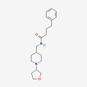 molecular formula C20H30N2O2 B2824458 4-phenyl-N-((1-(tetrahydrofuran-3-yl)piperidin-4-yl)methyl)butanamide CAS No. 2034204-16-3