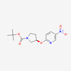 molecular formula C14H19N3O5 B2824462 (R)-tert-Butyl 3-(5-nitropyridin-2-yloxy)pyrrolidine-1-carboxylate CAS No. 1126430-56-5