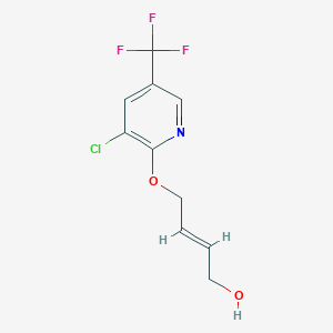 molecular formula C10H9ClF3NO2 B2824467 4-[3-Chloro-5-(trifluoromethyl)pyridin-2-yloxy]but-2-en-1-ol CAS No. 338772-77-3