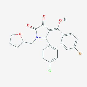 molecular formula C22H19BrClNO4 B282447 4-(4-bromobenzoyl)-5-(4-chlorophenyl)-3-hydroxy-1-(tetrahydro-2-furanylmethyl)-1,5-dihydro-2H-pyrrol-2-one 
