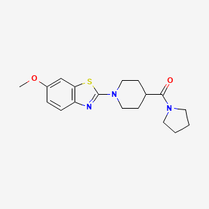 molecular formula C18H23N3O2S B2824473 (1-(6-甲氧基苯并[2]噻唑-2-基)哌啶-4-基)(吡咯烷-1-基)甲酮 CAS No. 443117-12-2