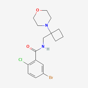 molecular formula C16H20BrClN2O2 B2824489 5-Bromo-2-chloro-N-[(1-morpholin-4-ylcyclobutyl)methyl]benzamide CAS No. 2380178-62-9