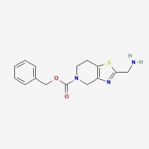 molecular formula C15H17N3O2S B2824491 Benzyl 2-(aminomethyl)-6,7-dihydrothiazolo[4,5-c]pyridine-5(4H)-carboxylate CAS No. 2148010-95-9