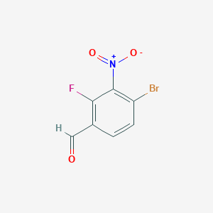 molecular formula C7H3BrFNO3 B2824494 4-Bromo-2-fluoro-3-nitrobenzaldehyde CAS No. 1805556-94-8