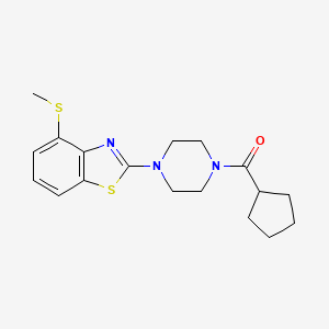 molecular formula C18H23N3OS2 B2824500 Cyclopentyl(4-(4-(methylthio)benzo[d]thiazol-2-yl)piperazin-1-yl)methanone CAS No. 1171525-63-5