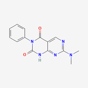 molecular formula C14H13N5O2 B2824501 7-(dimethylamino)-3-phenylpyrimido[4,5-d]pyrimidine-2,4(1H,3H)-dione CAS No. 1396761-96-8