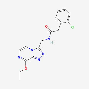 molecular formula C16H16ClN5O2 B2824512 2-(2-氯苯基)-N-((8-乙氧基-[1,2,4]三唑并[4,3-a]吡嗪-3-基甲基)乙酰胺 CAS No. 2034415-34-2