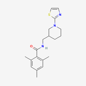 molecular formula C19H25N3OS B2824513 2,4,6-三甲基-N-((1-(噻唑-2-基)哌啶-3-基甲基)苯甲酰胺 CAS No. 1706283-97-7