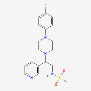 molecular formula C18H23FN4O2S B2824517 N-[2-[4-(4-氟苯基)哌嗪-1-基]-2-吡啶-3-基乙基]甲烷磺酰胺 CAS No. 863586-55-4