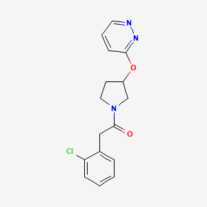 molecular formula C16H16ClN3O2 B2824519 2-(2-Chlorophenyl)-1-(3-(pyridazin-3-yloxy)pyrrolidin-1-yl)ethanone CAS No. 2034402-87-2