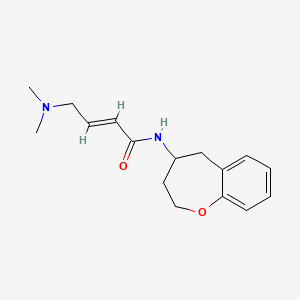 molecular formula C16H22N2O2 B2824526 (E)-4-(Dimethylamino)-N-(2,3,4,5-tetrahydro-1-benzoxepin-4-yl)but-2-enamide CAS No. 2411327-36-9