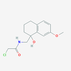 molecular formula C14H18ClNO3 B2824532 2-Chloro-N-[(1-hydroxy-7-methoxy-3,4-dihydro-2H-naphthalen-1-yl)methyl]acetamide CAS No. 2411265-19-3