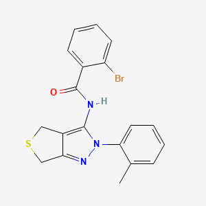 molecular formula C19H16BrN3OS B2824535 2-溴-N-(2-(邻甲苯基)-4,6-二氢-2H-噻吩[3,4-c]吡唑-3-基)苯甲酰胺 CAS No. 396720-09-5