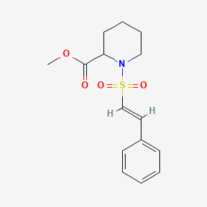 molecular formula C15H19NO4S B2824538 methyl 1-[(E)-2-phenylethenyl]sulfonylpiperidine-2-carboxylate CAS No. 1252557-09-7