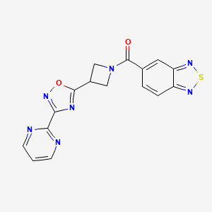 molecular formula C16H11N7O2S B2824544 Benzo[c][1,2,5]thiadiazol-5-yl(3-(3-(pyrimidin-2-yl)-1,2,4-oxadiazol-5-yl)azetidin-1-yl)methanone CAS No. 1327529-01-0