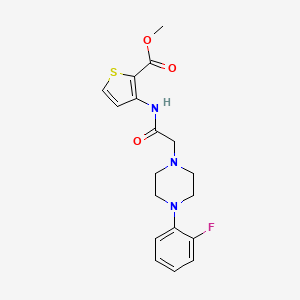 molecular formula C18H20FN3O3S B2824546 Methyl 3-({2-[4-(2-fluorophenyl)piperazino]acetyl}amino)-2-thiophenecarboxylate CAS No. 227958-49-8