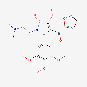 molecular formula C22H26N2O7 B2824572 1-(2-(dimethylamino)ethyl)-4-(furan-2-carbonyl)-3-hydroxy-5-(3,4,5-trimethoxyphenyl)-1H-pyrrol-2(5H)-one CAS No. 371924-20-8