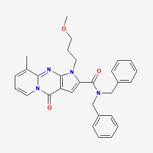 molecular formula C30H30N4O3 B2824583 N,N-dibenzyl-1-(3-methoxypropyl)-9-methyl-4-oxo-1,4-dihydropyrido[1,2-a]pyrrolo[2,3-d]pyrimidine-2-carboxamide CAS No. 900291-32-9