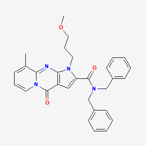 molecular formula C30H30N4O3 B2824583 N,N-二苄基-1-(3-甲氧基丙基)-9-甲基-4-氧代-1,4-二氢吡啶并[1,2-a]吡咯[2,3-d]嘧啶-2-甲酰胺 CAS No. 900291-32-9