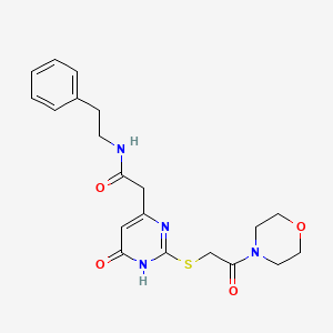 2-(2-((2-morpholino-2-oxoethyl)thio)-6-oxo-1,6-dihydropyrimidin-4-yl)-N-phenethylacetamide