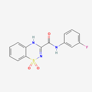 molecular formula C14H10FN3O3S B2824587 N-(3-Fluorophenyl)-1,1-dioxo-4H-1lambda6,2,4-benzothiadiazine-3-carboxamide CAS No. 1185007-67-3