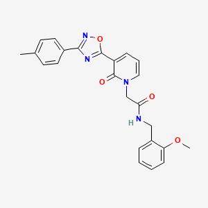 molecular formula C24H22N4O4 B2824593 N-(2-methoxybenzyl)-2-[3-[3-(4-methylphenyl)-1,2,4-oxadiazol-5-yl]-2-oxopyridin-1(2H)-yl]acetamide CAS No. 1260907-60-5