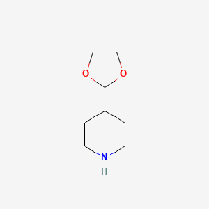 molecular formula C8H15NO2 B2824596 4-(1,3-Dioxolan-2-yl)piperidine CAS No. 202062-80-4