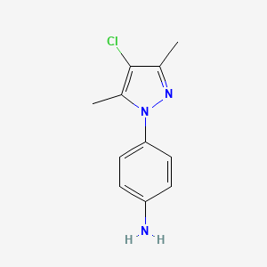molecular formula C11H12ClN3 B2824597 4-(4-chloro-3,5-dimethyl-1H-pyrazol-1-yl)aniline CAS No. 943750-26-3