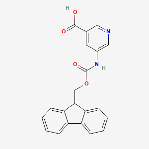 molecular formula C21H16N2O4 B2824602 5-([(9H-Fluoren-9-ylmethoxy)carbonyl]amino)pyridine-3-carboxylic acid CAS No. 457100-77-5