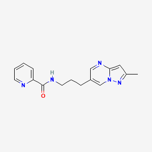 molecular formula C16H17N5O B2824605 N-(3-(2-甲基嘧唑并[1,5-a]嘧啶-6-基)丙基)吡啶甲酰胺 CAS No. 1797141-79-7